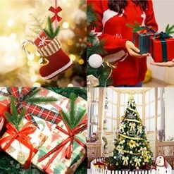 RIFNY 45 Packs Christmas Artificial Green Pine Needles 10 Inch Christmas Floral Picks Artificial Pine Branches For DIY Garland Wreath Crafts Christmas Tree Gift Wrap Home Garden Decoration -Department 56 Shop 61wkHQ1AFJL