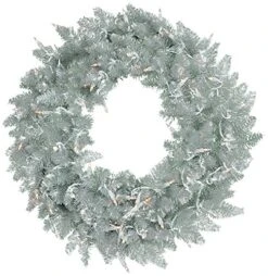 Vickerman 24" Silver Artificial Christmas Wreath, Unlit - Faux Christmas Wreath - Indoor Seasonal Home Decor