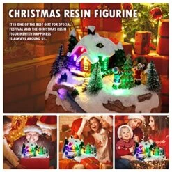 Christmas Decorations Snow Village Resin Building Figurines Revolving Kids & Tree Musical Snow Globe Christmas Collectible Buildings 8 Music For Vintage Christmas Decor For Kids Christmas Tree -Department 56 Shop 61x18cmTzCL