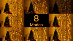 Ollny Curtain Lights For Bedroom - 200LED 6.6x6.6ft Fairy Lights Curtain With 8 Modes Timer Remote, USB Power, Waterproof Hanging String Lights For Backdrop Wedding Party Wall Decorations, Warm White -Department 56 Shop 71Hd2w2W9hL